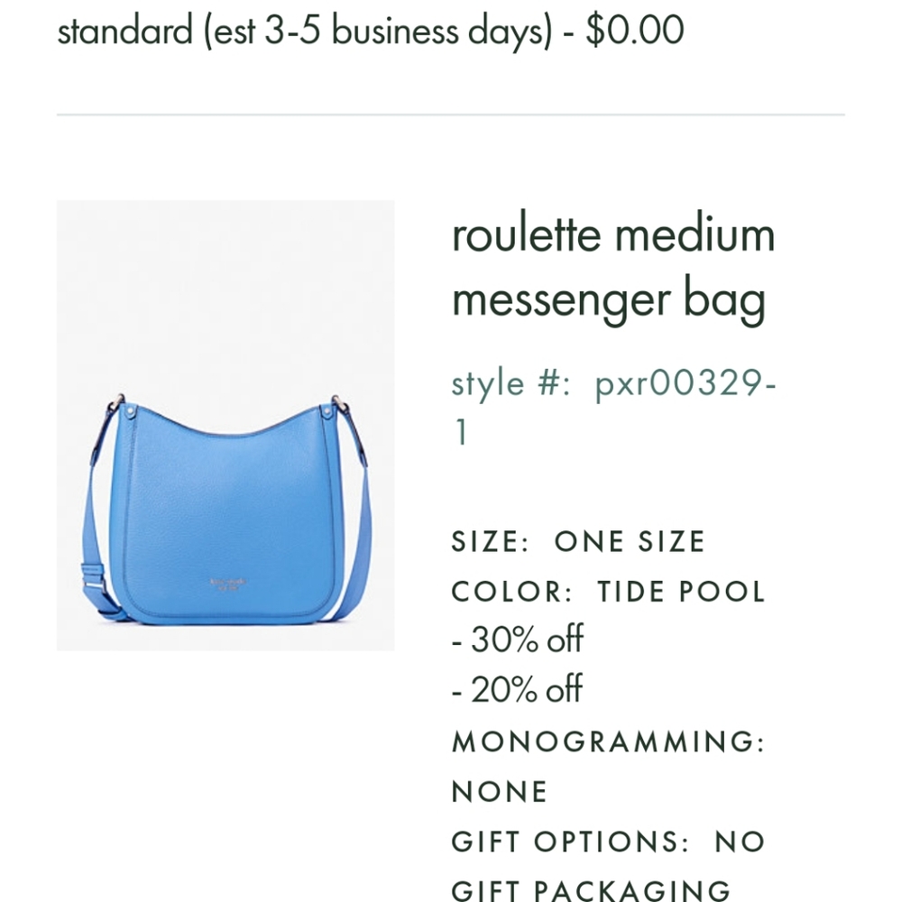 NWOT Kate Spade Roulette Messenger Bag